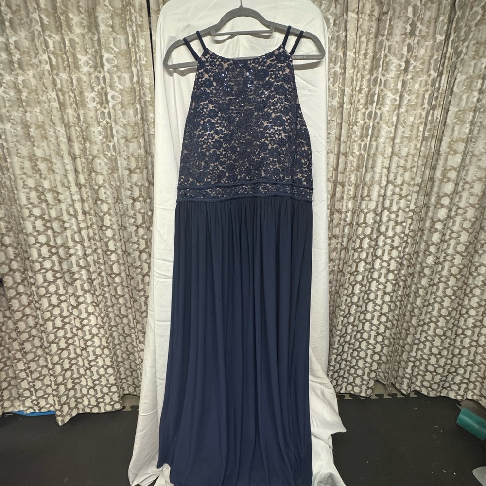 Morgan & Co. Navy Lace Maxi Dress
